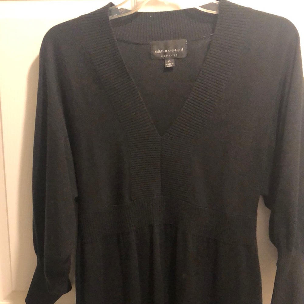 Black sweater dress.